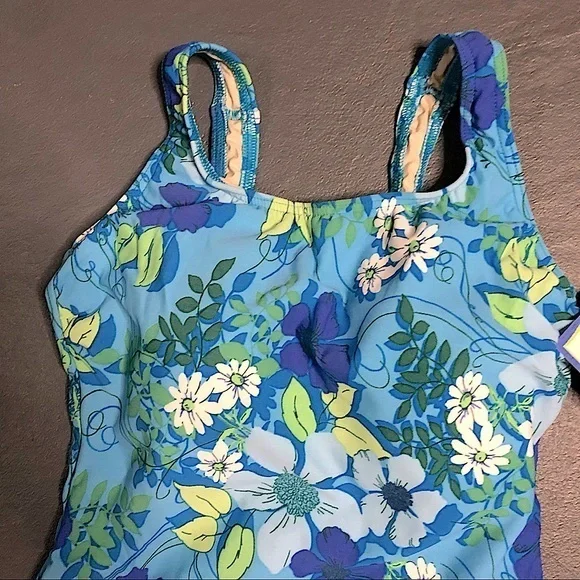L.L. Bean One-Piece Bathing Suit Size 14 NWT’s Floral Print - Picture 3 of 6